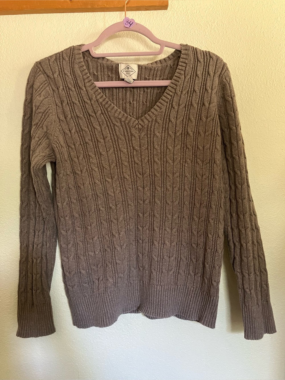 Y2k St. Johns Bay Earth Tone Cable Neck Sweater Size L